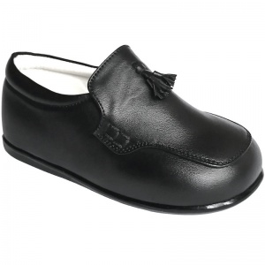 Boys Black Matt Smart Tassel Loafers